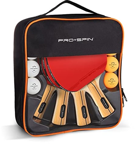 PRO SPIN Tischtennisschläger – Hochleistungs-Tischtennis Set | Premium Tischtennisschlaeger, 3-Sterne-Tischtennisbälle, Kompakte Aufbewahrungstasche | Für Drinnen & Draußen