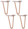 WAGNER Möbelbeine/Tischbeine/Möbelfüße - Hairpin Legs 4er Set - Retro - Stahl pulverbeschichtet Kupfer, 12 x 12 x 20 cm, Beine konisch/schräg verlaufend, integrierte Anschraubplatte - 12822404