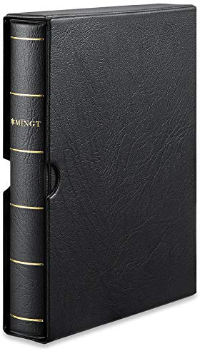 MUDOR 4-Ringbuch mit Schuber, leere Briefmarkensammelalben, Schwarz