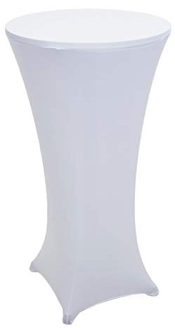 Mendler Set Stehtisch + Stehtischhusse HWC-J30, Bistrotisch Tischhusse, klappbar höhenverstellbar Ø 60cm - Husse Weiss