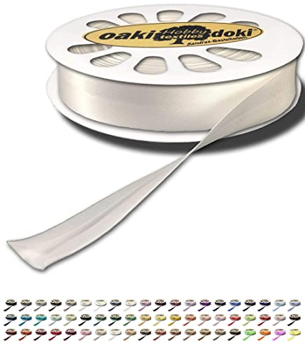 Sandras-Bastelladen Schrägband/Einfassband Satin gefalzt 20m x 20mm 006-Hellgrau