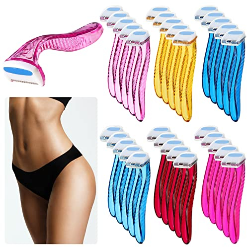 30 Stücke Bikini Rasierer T-Typ Schönheit Persönlicher Damen Achselhaar Trimmer (Hellrosa, Hellgelb, Hellblau)
