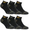 Caterpillar CAT 6 Paare Herren Universal/Arbeit kurze Socken ausgezeichnete qualität von Baumwolle (Schwarz, 35-38)