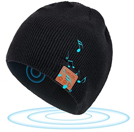 flintronic Bluetooth Beanie Mütze, Winter Wärmer Wiederaufladbare Strickmützen, Pferdeschwanz Mützen Ideen Musik Mütze Tech Geschenke für Männer Frauen