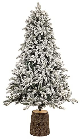 Nataland Albero di Natale Artificiale Verde Modello Nordend Con Altezza 240 Cm e Base a Tronco, Abete Super Folto con Effetto Realistico e Rami Con Aghi Anticaduta