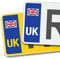 Signs247 Pair of Front & Rear UK Number Plate Stickers - Highly REFLECTIVE, Self-Adhesive Vinyl, Road Legal for EU Travel - Ideal for Cars, Caravans, Motorhomes, Lorries, Vans & Trailers.