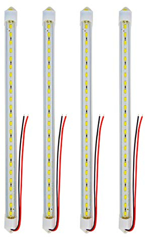 Autopher 12 V LED-Leuchten für Van, Wohnwagen, Auto, Innenbeleuchtung, schmaler Schlauch, 24 LEDs mit Ein-/Aus-Schalter (4 Stück)