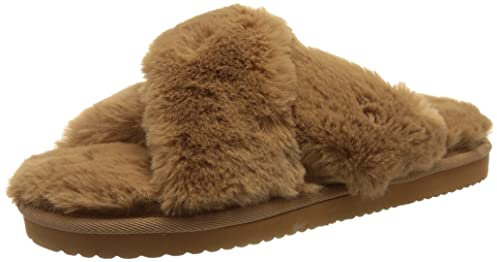 flip*flop Damen crossfur 2 Hausschuh, Toast, 37 EU