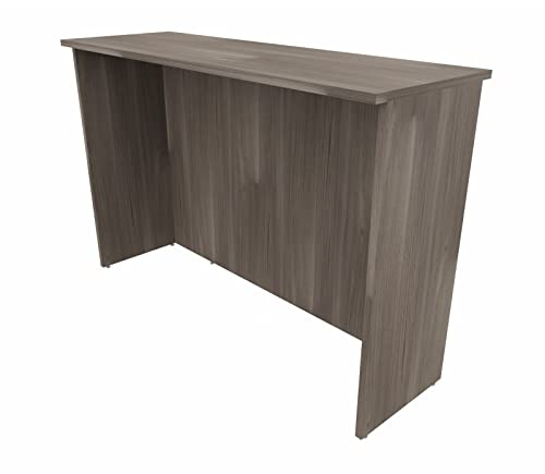 Bancone Reception lineare piano e fianchi in legno cm altezza 109 cm da negozio in melaminico, cassa e sale di attesa manifattura italiana alta qualità (L. 125cm, Olmo)