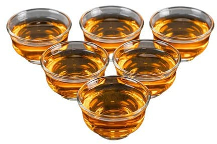 HonHeam Chinese Tea Tasting Cup, Small Glass Teetasse Kung Fu Teetasse Tea Bowl Cup 6er Set Mini Water Tumbler for Green Tea, Oolong, Pu'er