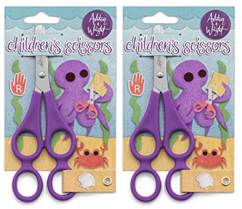 Ashton and Wright - Children's Double Hole Training Scissors - Purple - Right Handed (2)