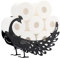 BTSKY Metal Toilet Paper Roll Holder - Matte Black Animal Style Toilet Tissue Holder, Freestanding & Wall Mount Toilet Tissue Storage Container for Bathroom, Home, Kitchen, Toilet (Peacock)