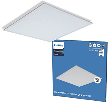 Philips Projectline Panneau LED encastrable 36 W, lumière blanche naturelle 4000 K, 3200 lm, 62 x 62 cm, homologué pour bureaux