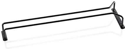 WAS Germany Gläserschiene - Weinglashalter aus pulverbeschichtetem Metall - zum Aufhängen von Weingläsern unter dem Schrank oder Regal - schwarz - 41,5 cm Länge