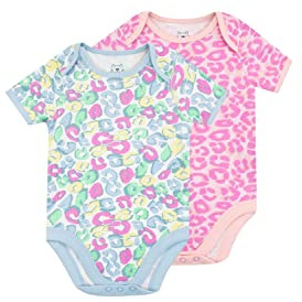 Harry Bear Baby Girls Leopard Print Bodysuits 2 Pack