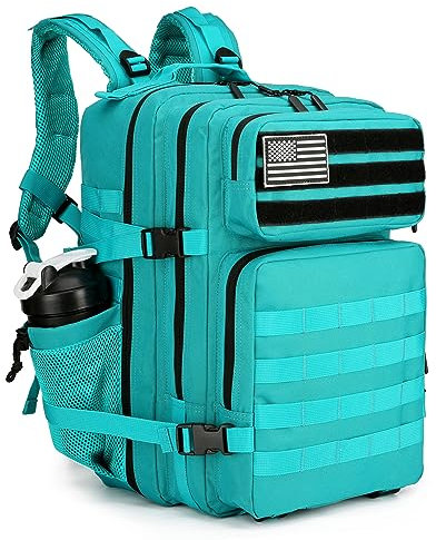 Lovelinks21 Taktischer Assault-Rucksack, 45 l, 3 Tage Assault Pack Mit Molle Wasserdichter Rucksack für Taktische Einsätze, Seeblau, Standard