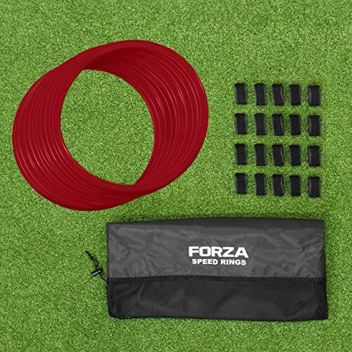 FORZA Agility Rings [Pack of 12] | Football Training Equipment | Multi-Sport Agility Ring Set | Speed Ladder Agility Hurdles | Fitness Equipment | Sports Equipment (Claret Red)