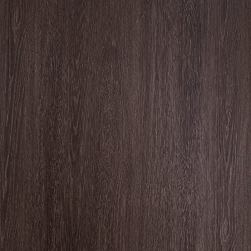 TOTIO Dark Brown Wood Grain Vinyl Wrap Black Walnut Textured Peel and Stick Wallpaper 16x197inch Air Guide Slot Design Matte Thickened Self-adhesive Waterproof Kitchen Worktop Covering Decorative Film