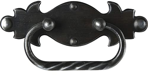 Schorgöhfer & Frehe Möbelgriff Landhausstil - Klappgriff Forger LA 40mm - Schubladengriff - Schild mit Griff 115x35mm, Eisen altverzinnt