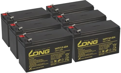 USV Akku passend für Effekta USV-Anlage Serie MH/MHD/MTD 6X 12V 7,2Ah AGM Blei