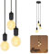SSC-LUXon PARU Hängeleuchte 3-flammig Retro - Industrial Style Pendellampe mit Textilkabel inkl. Globe E27 Filament LED Leuchtmittel
