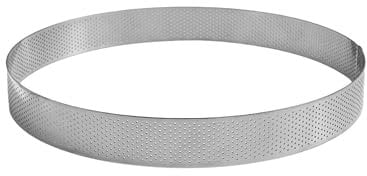 GOBEL - Cercle à Tarte Perforé - Cercle à Patisserie Perforé - INOX - Ø 16 cm - Hauteur 3,5 cm - Qualité professionnelle - Fabriqué en France, Silver