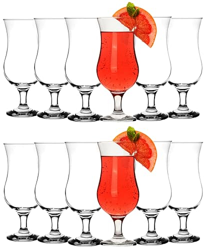 KIAPPO Cocktailgläser Set 460 ml - 12 Stück Longdrink und Cocktailgläser - Wassergläser - Hochwertige Gläser für Cocktails, Desserts und Smoothies