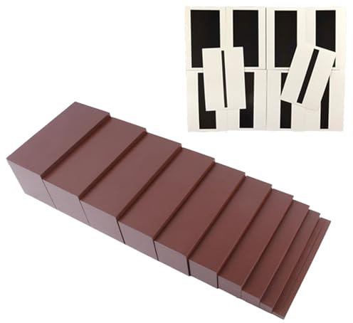 Oshhni Scala Montessori marrone, giocattoli per la costruzione di edifici, giocattoli per lo sviluppo, piccoli materiali per scale marroni per ragazzi,