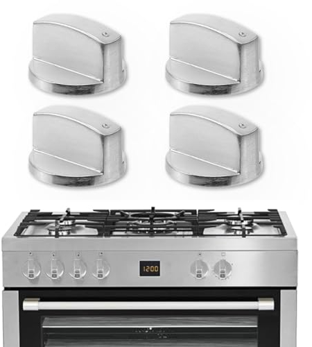 Ensemble de 4 Boutons de Cuisinière à Gaz, Accessoires de Rechange Universels pour Commande Précise de Chauffage et Température sur Table de Cuisson, Diamètre de 6MM.