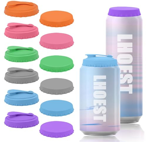 12PCS Dosendeckel Getränkedose Dosenverschluss Getränkedosen Verschluss | Auslaufsicher Dicht Silikon Dosendeckel Getränkedose Ø 2.1 Zoll Wiederverwendbares Deckel für Dosen Getränke Bier Saft