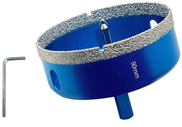 Teronbeta Broca Diamante 90mm con Guía de Centrado, Profesional Sierra Perforadoras de Diamante para Azulejos, Porcelana, Vidrio, Mármol y Cerámica