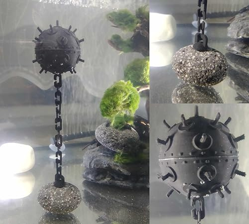 Generic Aquarium Decoration, Decorating The Aquarium. Sea Mine, Volcanic Lava Pebble - Natural. Any Chain Length. Aquarium Decor, etc., Black