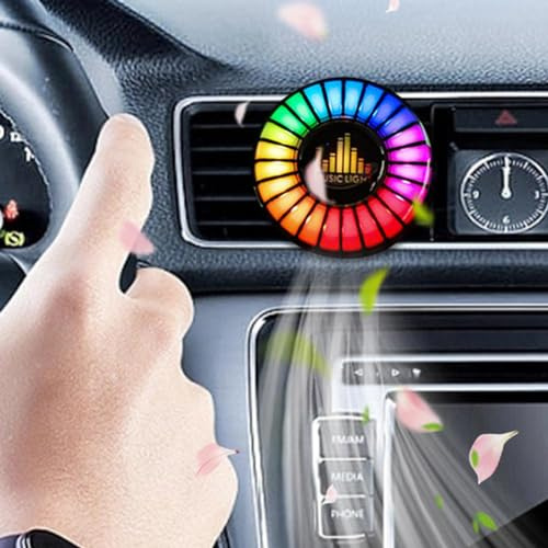 Auto-Atomosphären-Licht-Entlüftungsclip, RGB-Soundsteuerung, Duftlicht, Autoduft, Aromatherapie-App-Fernbedienung, mehrfarbig, RGB-Änderung, Klang, aktives Auto-Geschenk (antiker Drache)