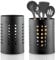 Omevett 2 Pcs Black Utensil Holder Stainless Steel Cutlery Holder Pot Utensil Drainer Cutlery Caddy Kitchen Utensils Holder for Countertop Forks Knives Spoons Organizer (10*16.5cm/12*15cm)
