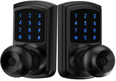 Türschloss mit Code, Keyless Entry Türschloss mit Code, Tastaturschloss mit Griff, Touchscreen Türknauf mit Tastatur, elektronisches Türschloss für Haustür, Garage, Schlafzimmer, Zuhause, automatische