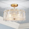 SCHREIN BELEUCHTUNG CL038 Kristall Kronleuchter, Deckenleuchte für Wohnraum, D37 x H24cm, E14 Basis 4-Lichter(Glühbirnen sind nicht enthalten), Kupfer-Finish