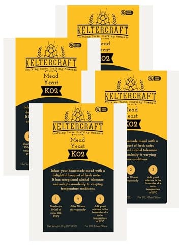 Keltercraft K02 Met Hefe [4x 10g: Für 100L Honigwein] Trockenhefe Weinhefe Reinzuchthefe