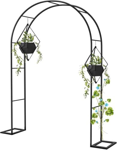 WCQSYY Arco De Jardin para Plantas Arco De Hierro Forjado para Plantas Trepadoras Arco De Rosales para Plantas Trepadoras,Blanca,W3.5M*H2.2M