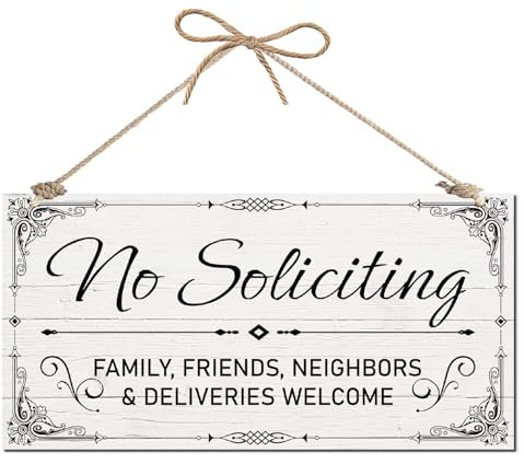 CREATCABIN Keine Werbung Für Familie Freunde Nachbarn Und Lieferungen Willkommensschild Bauernhaus Holzschild Aufhängen Holztafel Mit Juteschnur Rustikale Wandkunst Dekor Für Heimdekoration 30x15cm