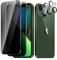 BIESHKJ 2+ 2Pack pour iPhone 13 de Protection Verre Trempé Anti-Espion + Protecteur D'objectif D'appareil Photo, Dureté 9H Vitre, Compatible Avec Les Coques et Résistant Aux Rayures