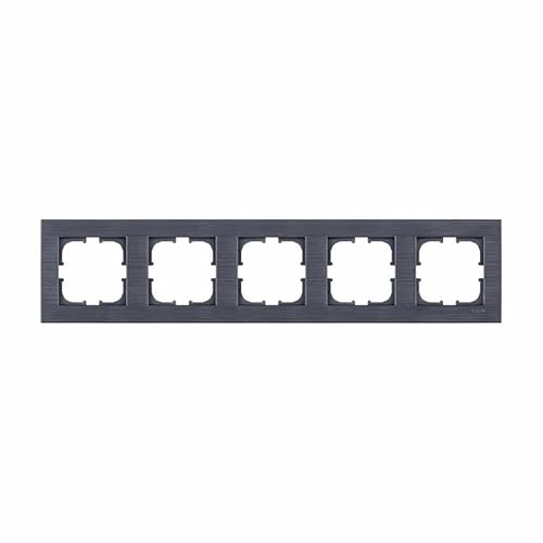EXEN - Serie COMFORT Rahmen 5-fach für Lichtschalter und Steckdose - Panel für Wandlichtschalter und Steckdosen - Magnetisch Grau - 368mm - C105/07E