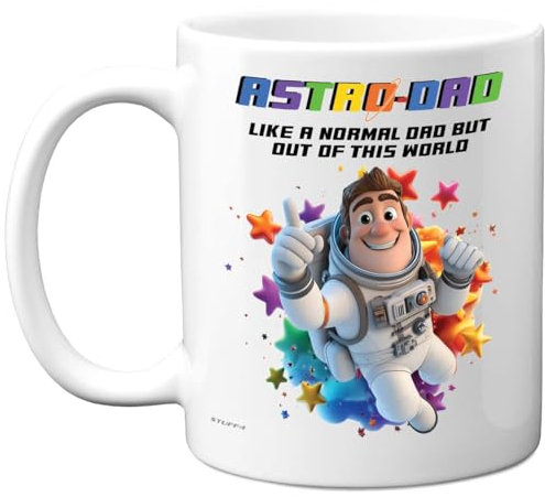 Stuff4 Novelty Gifts - Astro-Dad Mug - Happy Birthday Gifts for Dad from Son Daughter, Astronaut Father's Day Presents, 11oz Ceramic Dishwasher Safe Premium Mugs