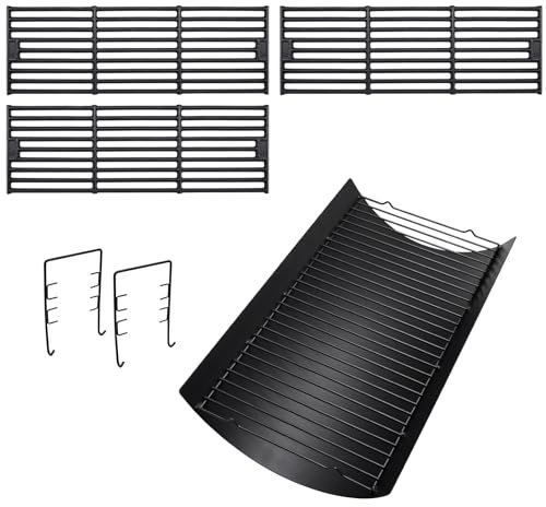 Hiorucet 50,8 cm Aschepfanne und Grillroste für Char-Griller 5050 5650 5072 2123 Holzkohlegrills, 50,8 cm Holzkohlegrillpfanne mit 2 Feuerrostaufhängern für Char Griller 5050 Ersatzteile