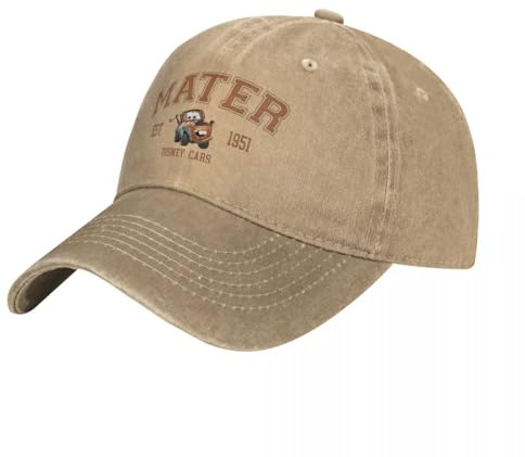 HFGAASSH Baseballmütze Braun Auto Mater Männer Frauen Blitz McQueen Distressed Gewaschene Mützen Hut Mode Outdoor-Aktivitäten Sonne Kappe Urlaub Sport Geschenke