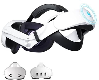 Head Strap with Battery for Meta Quest 3S/Quest 3, Built-in 10000mAh Battery Pack, Adjustable Elite Strap for Quest 3S/Quest 3 Accessories, Reduce Pressure & Extend 2-3 Hours Playtime