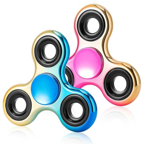 Fidget Spinner, confezione da 2, antistress e antiansia, con cuscinetto in acciaio inox ultra resistente, ideale for autismo, come regalo for ammazzare il tempo.(Rose Gold,Traditional)