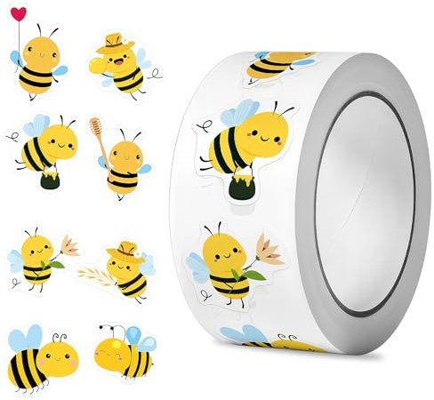 Biene Aufkleber, 2000pcs Biene Belohnungsaufkleber, Kleine bienen aufkleber, Wasserfest aufkleber biene, Selbstklebende Tier Sticker