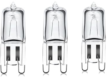 Ayiicerr 3-Pack G9 Halogen Oven Bulbs, 25W & 40W, Warm White, 230V, 300° Heat Tolerant, Dimmable Microwave and Cooker Lamps (Warm White 40W)