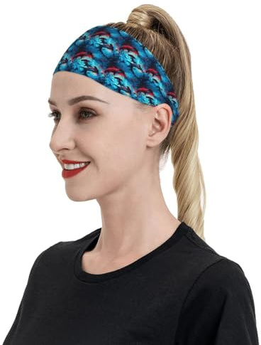 Hammerhead Hai Cool Print Stirnbänder für Damen und Herren, Schweißbänder, Haarband für Laufen, Fußball, Fitnessstudio, Zubehör