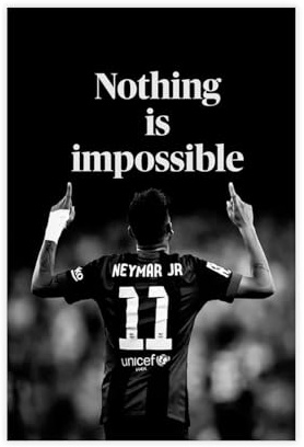 GAPKJGTS Neymar Jr. Motivierendes Fußball-Leinwand-Poster, Wandkunst, Dekordruck, Bild, Gemälde für Wohnzimmer, Schlafzimmer, Dekoration, 30 x 45 cm